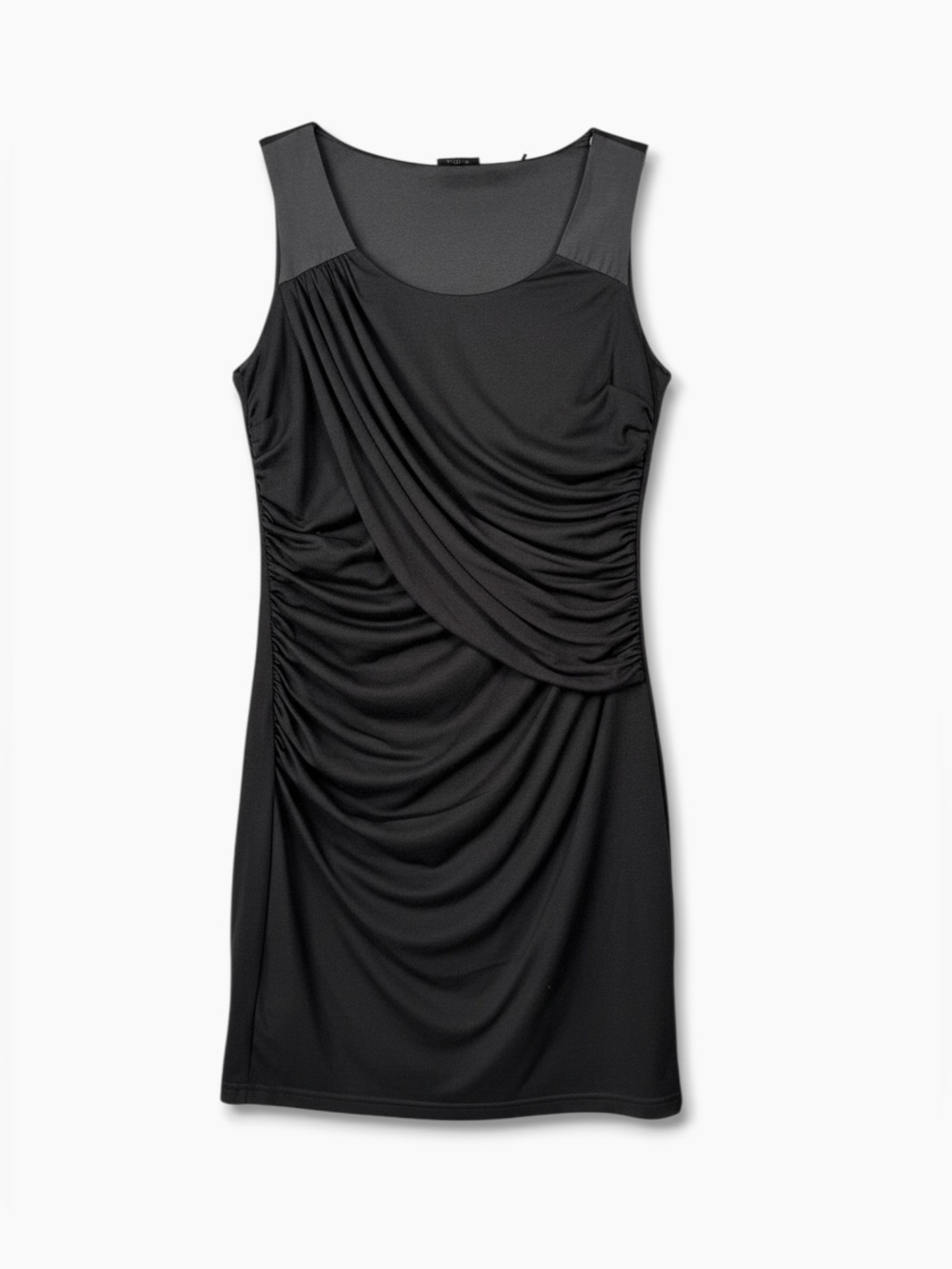 ESPRIT Gathered Sleeveless Mini Dress‎ Black M Scoop Slip On Fitted Y2K
